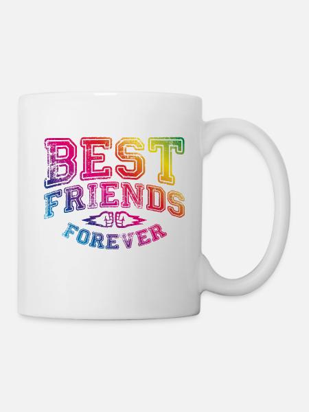 beste freunde bunt - Tasse - Weiß