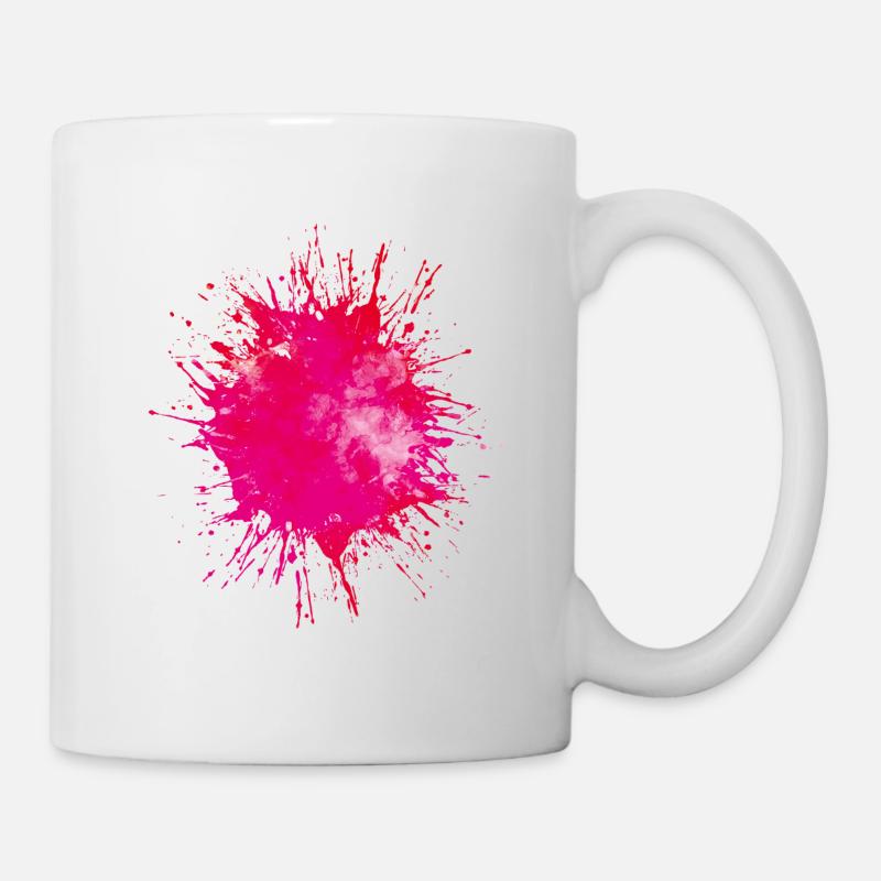 farbklecks pink - Tasse - Weiß