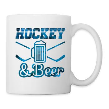 hockey bier eishockey - Tasse - Weiß - Rechts