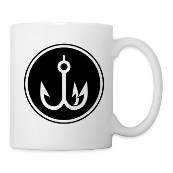 cercle icône poisson crochet - Mug blanc - blanc - Droite