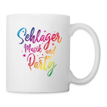 Schlager party musik bunt - Tasse - Weiß - Rechts