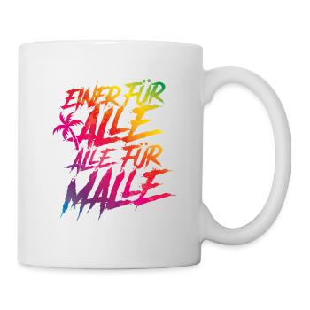 malle alle für party mallorca - Tasse - Weiß - Rechts