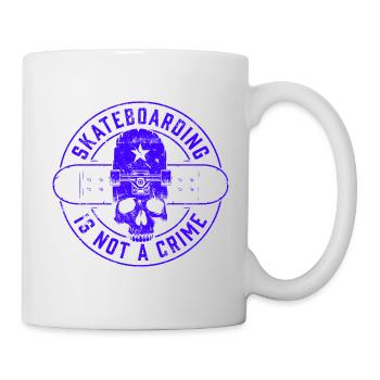 Skateboard Spruch Crime - Tasse - Weiß - Rechts