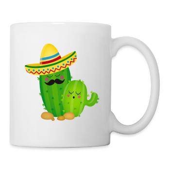 Cactus-Mexiko Shirt - Tasse - Weiß - Rechts