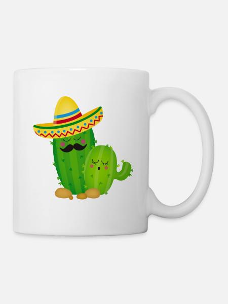 Cactus-Mexiko Shirt - Tasse - Weiß