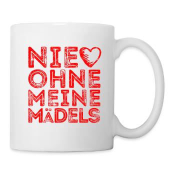 Nie ohne meine Mädels Herz - Tasse - Weiß - Rechts