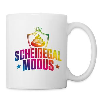 Scheißegal modus bunt - Tasse - Weiß - Rechts