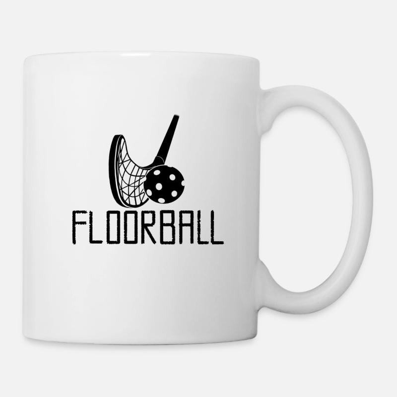 Floorball Logo schwarz - Tasse - Weiß