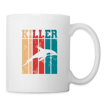 Tueur baleine requin animal de mer Rétro Vintage - Mug blanc - blanc - Droite