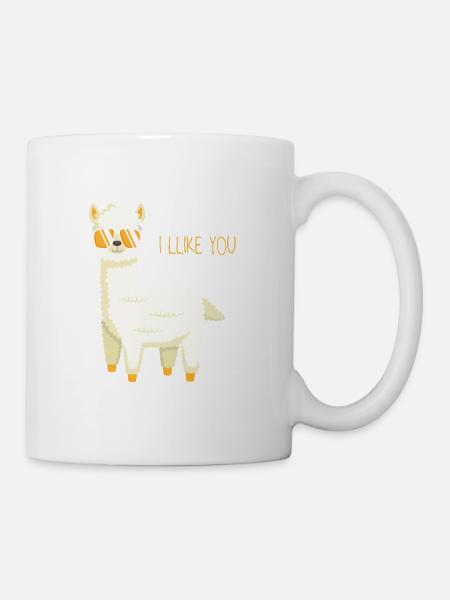 Lama Alpaka Pako I Llike You Ich mag dich Lustig - Tasse - Weiß