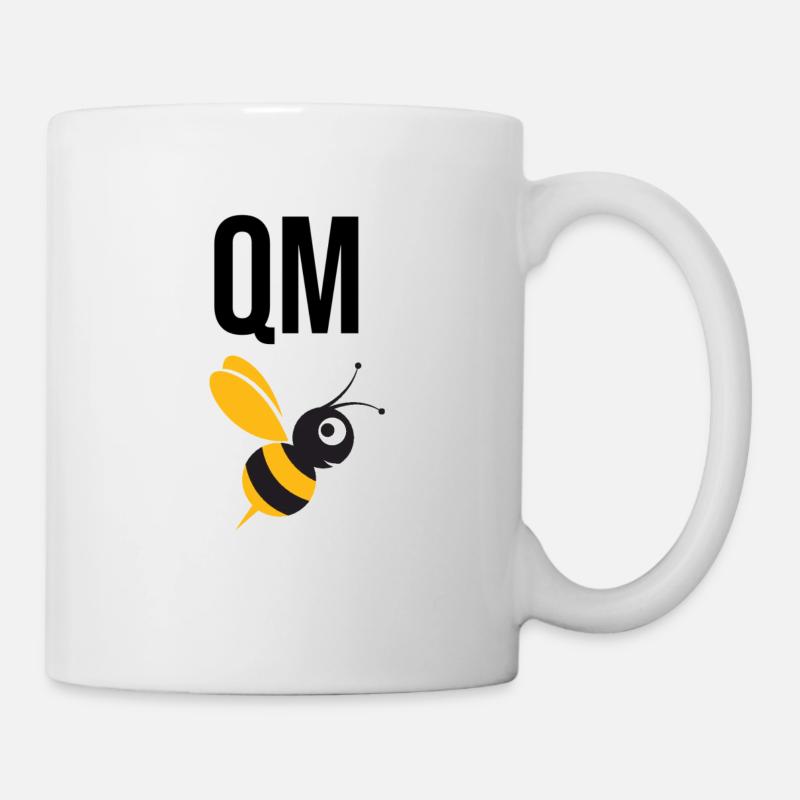 qm bee black - Mug - white
