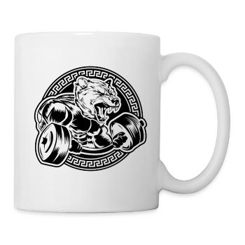 Bear beast workout - Mug - white - Right