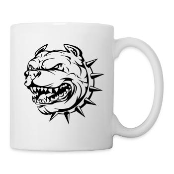 Bulldog kopf hund - Tasse - Weiß - Rechts