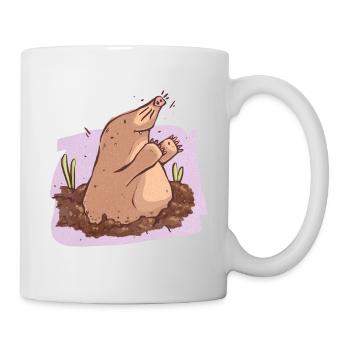 Mole in der Erde - Tasse - Weiß - Rechts