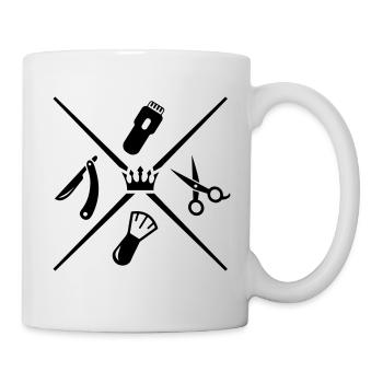 barber icons krone - Tasse - Weiß - Rechts