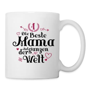 Die Beste Mama Herz Spruch - Tasse - Weiß - Rechts