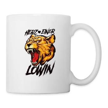 Herz einer Löwin - Tasse - Weiß - Rechts