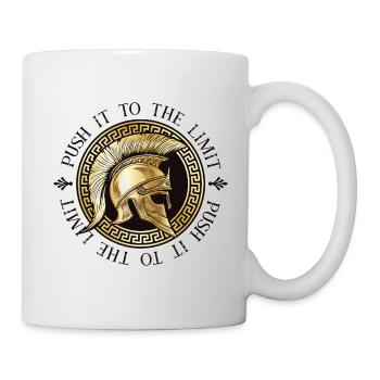 spartan helmet gold push lmiit spartaner - Tasse - Weiß - Rechts