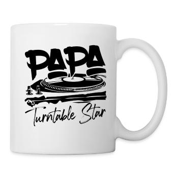Papa DJ Musik Vinyl Geburtstagsgeschenk - Tasse - Weiß - Rechts