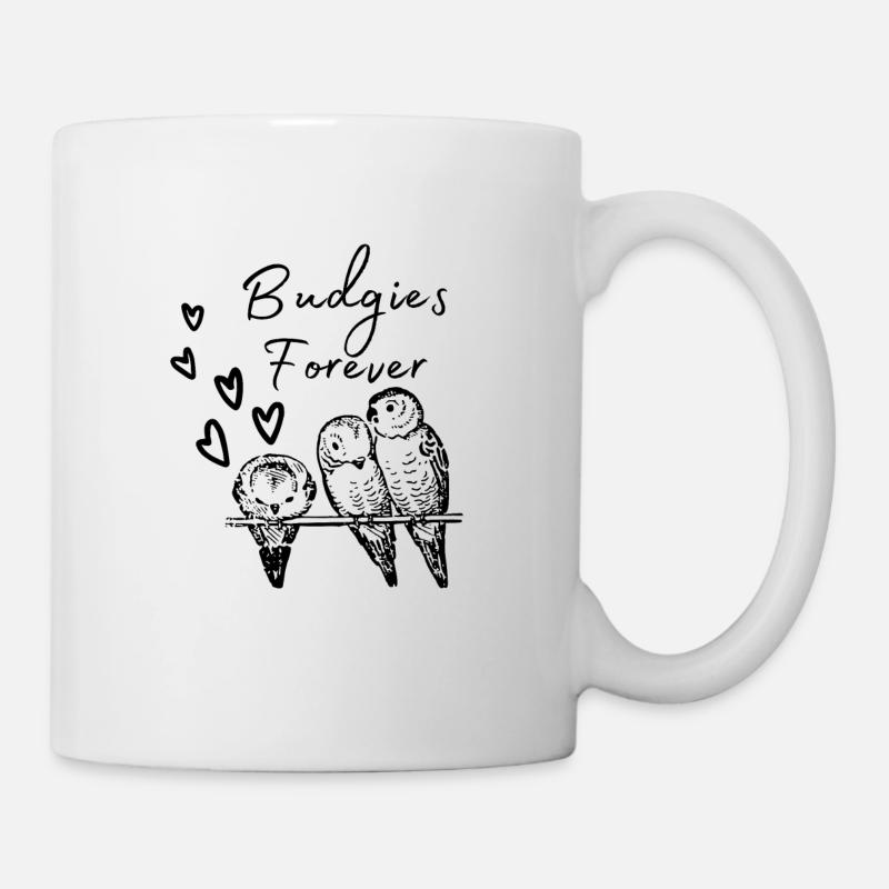 Budgies Forever Budgerigars Forever Black - Mug - white
