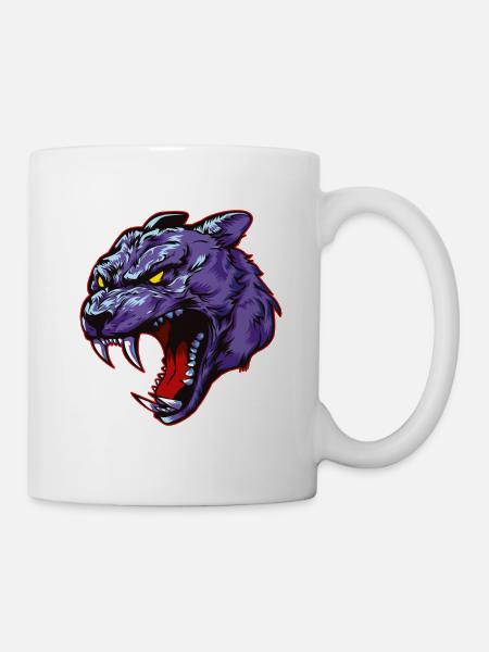 panther kopf beast tier - Tasse - Weiß