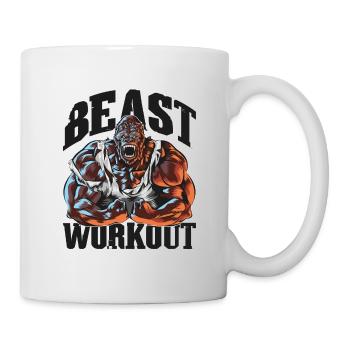 Gorilla beast workout gym power fitness - Mug - white - Right