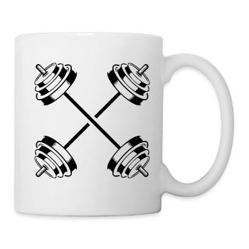 dumbbell icon weights symbol barbell - Mug - white - Right