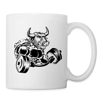 Bulle Beast Stier Hantel Fitness - Tasse - Weiß - Rechts
