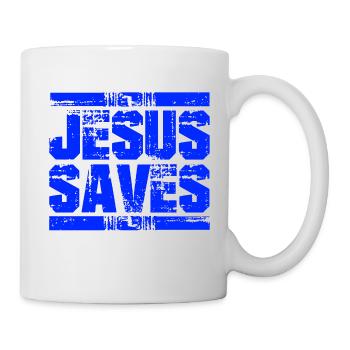 jesus saves - Tasse - Weiß - Rechts