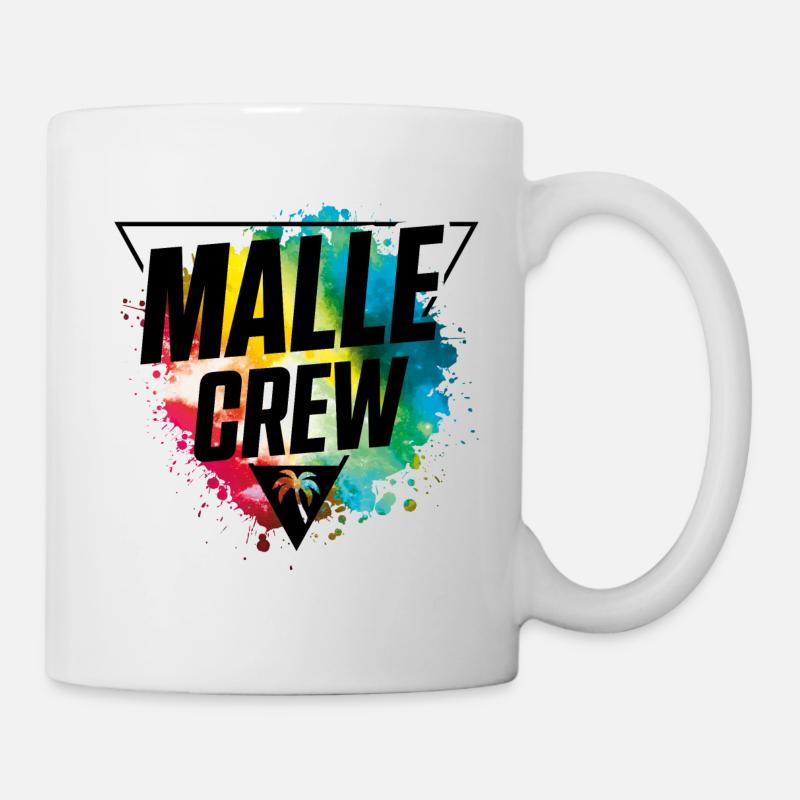 malle crew bunt klecks - Tasse - Weiß