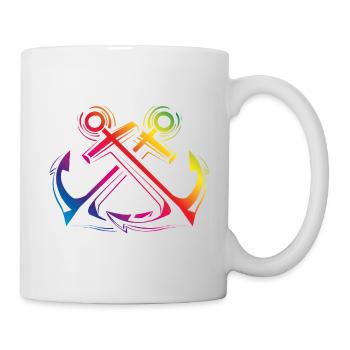 anchor symbol colorful - Mug - white - Right