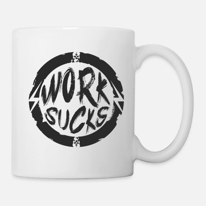 Work Sucks Rock Rock and Roll Cadeau - Mug blanc - blanc