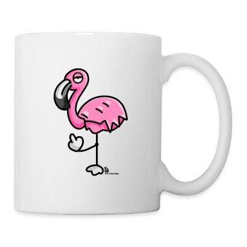 Flamingo montre des doigts puants - Mug blanc - blanc - Droite