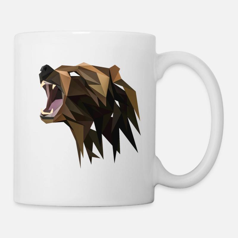Bär geometrisch - Tasse - Weiß