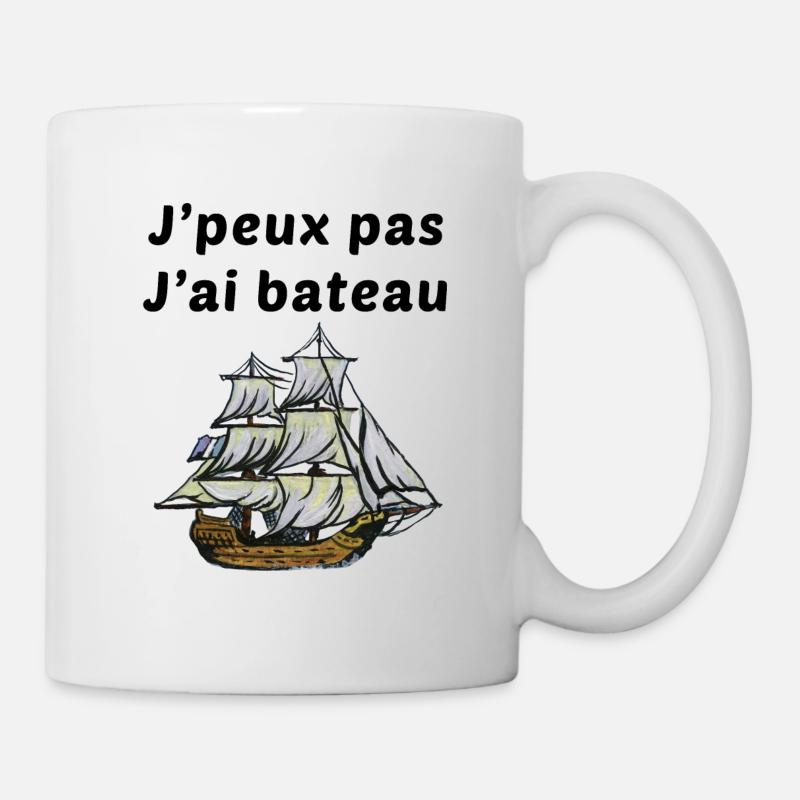 j'peux pas j'ai bateau - Mug blanc - blanc