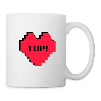 Gaming Herz 1 Leben Level Up 8Bit - Tasse - Weiß - Rechts