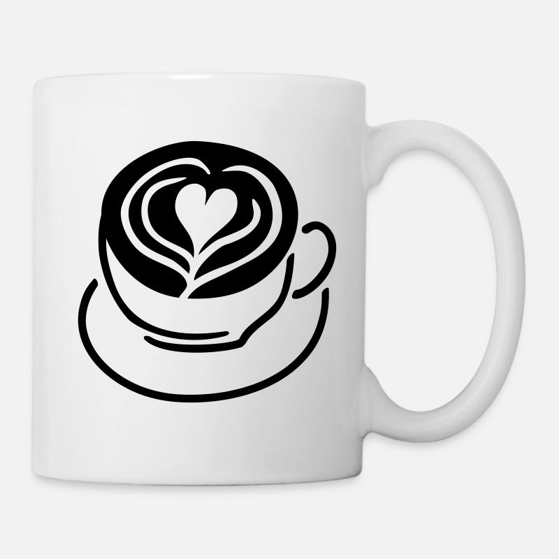 Cappuccino doux chaud de café de matin avec l’amour. - Mug blanc - blanc