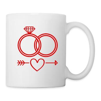 Anneaux de mariage symbole icône anneaux - Mug blanc - blanc - Droite