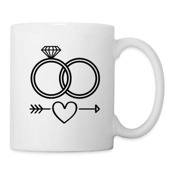 Anneaux de mariage symbole icône anneaux mariage - Mug blanc - blanc - Droite