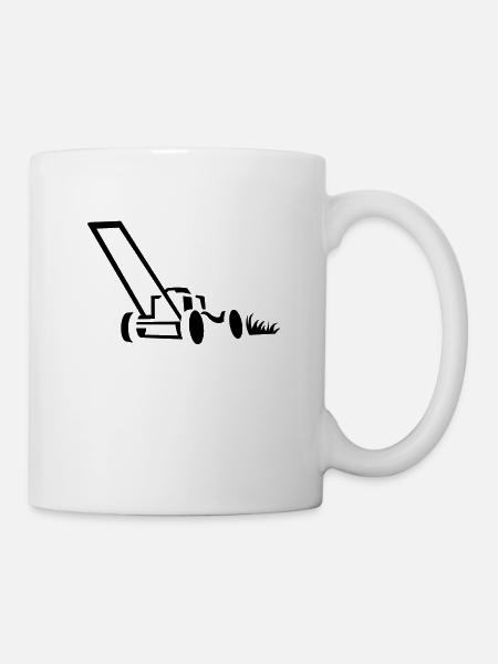 Rasenmäher Gartenlandschaftsbau - Tasse - Weiß