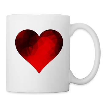 Rotes Mosaik Herz - Tasse - Weiß - Rechts