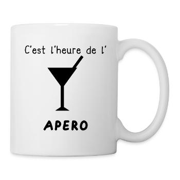 APÉRITIF. APÉRO. BAR. RESTAURANT. VACANCES. VOYAGE - Mug blanc - blanc - Droite