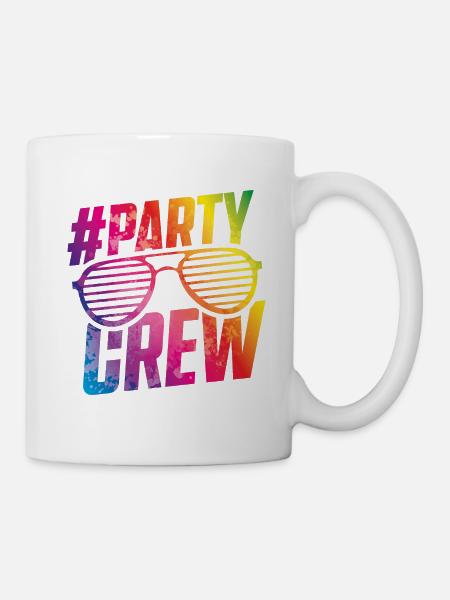 party crew bunt - Tasse - Weiß