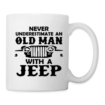 Never Underestimate An Old Man With A Jeeps - Mug blanc - blanc - Droite