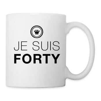Spruch zum 40. Geburtstag: JE SUIS FORTY - Tasse - Weiß - Rechts