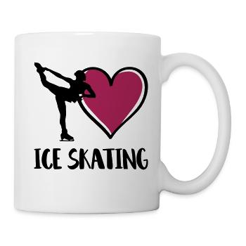 I love ice skating figure skating heart - Mug - white - Right