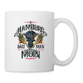 hamburg moin pirat - Tasse - Weiß - Rechts