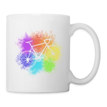 Vélo de course coloré - Mug blanc - blanc - Droite
