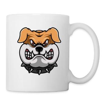 bulldog head comic dog - Mug - white - Right
