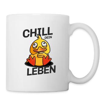 ente quietscheente chill dein leben comic - Tasse - Weiß - Rechts